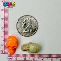 Spooky Mini Skull Heads 5 Colors Charm Plastic Party Favors Halloween Cabochons 10 Pcs Playcode3 Llc