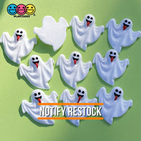 Spooky Tongue Sticking Out Ghost Flack Back Charms Cabochon 10Pcs Charm