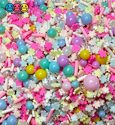 Spring Flower Beads Rhinestone Sparkle Shinning Bling Fake Clay Sprinkles Decoden Fimo Jimmies