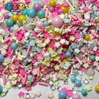Spring Flower Beads Rhinestone Sparkle Shinning Bling Fake Clay Sprinkles Decoden Fimo Jimmies