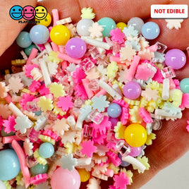 Spring Flower Beads Rhinestone Sparkle Shinning Bling Fake Clay Sprinkles Decoden Fimo Jimmies