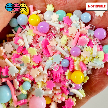 Spring Flower Beads Rhinestone Sparkle Shinning Bling Fake Clay Sprinkles Decoden Fimo Jimmies