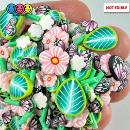Spring Flower Leaves Butterfly Blossom Easter Fake Clay Sprinkles Decoden Fimo Jimmies Sprinkle