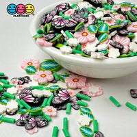 Spring Flower Leaves Butterfly Blossom Easter Fake Clay Sprinkles Decoden Fimo Jimmies Sprinkle