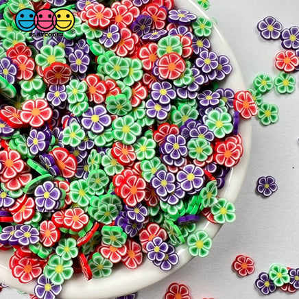 Spring Flower Mix Red Green Purple Harvest Fimo Fake Sprinkles Confetti Funfetti Sprinkle