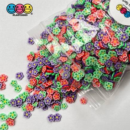 Spring Flower Mix Red Green Purple Harvest Fimo Fake Sprinkles Confetti Funfetti Sprinkle