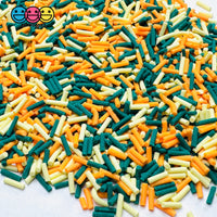 St Patrick Holiday Orange Dark Green Light Yellow 5mm Fake Clay Sprinkles Decoden Fimo Jimmies PLAYCODE3 Sprinkle