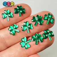 St. Patricks Day Shamrock 3 Leaves Lucky 2 Sizes Flatback Charms Cabochons Decoden Charm 10/20 Pcs