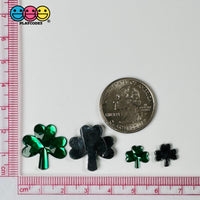 St. Patricks Day Shamrock 3 Leaves Lucky 2 Sizes Flatback Charms Cabochons Decoden Charm 10/20 Pcs