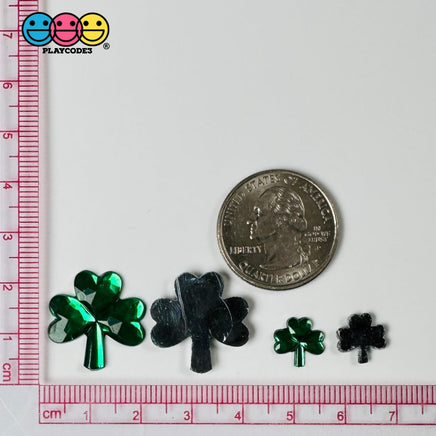 St. Patricks Day Shamrock 3 Leaves Lucky 2 Sizes Flatback Charms Cabochons Decoden Charm 10/20 Pcs