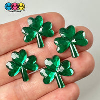St. Patricks Day Shamrock 3 Leaves Lucky 2 Sizes Flatback Charms Cabochons Decoden Charm 10/20 Pcs