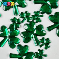 St. Patricks Day Shamrock 3 Leaves Lucky 2 Sizes Flatback Charms Cabochons Decoden Charm 10/20 Pcs
