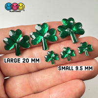 St. Patricks Day Shamrock 3 Leaves Lucky 2 Sizes Flatback Charms Cabochons Decoden Charm 10/20 Pcs