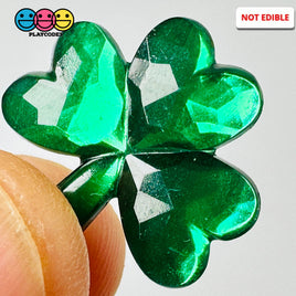 St. Patricks Day Shamrock 3 Leaves Lucky 2 Sizes Flatback Charms Cabochons Decoden Charm 10/20 Pcs