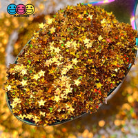 Star Glitter Gold Fake Sprinkles Golden Shinny Iridescent Nail Art Decoden 3Mm 20 Grams