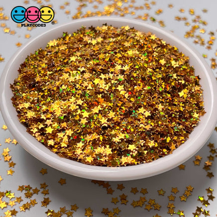 Star Glitter Gold Fake Sprinkles Golden Shinny Iridescent Nail Art Decoden 3Mm