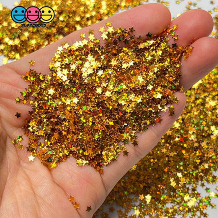Star Glitter Gold Fake Sprinkles Golden Shinny Iridescent Nail Art Decoden 3Mm
