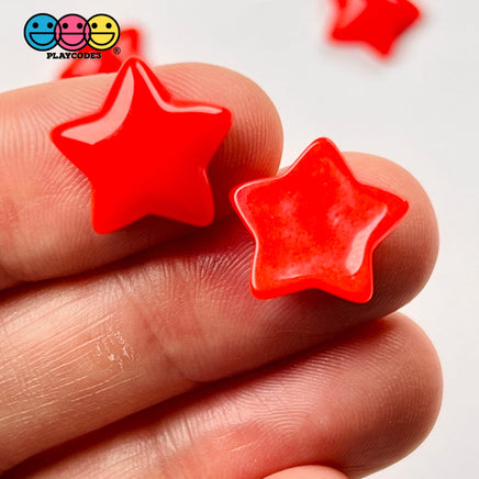 Star Shaped Flatback Mini Charms 3 Colors Cabochons Stars Christmas 10 Pcs Charm
