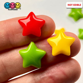 Star Shaped Flatback Mini Charms 3 Colors Cabochons Stars Christmas 10 Pcs Charm