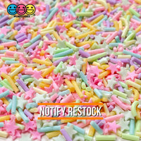 Star Sprinkle Pastel Mix Fimo Slices Fake Clay Sprinkles Stars Decoden Jimmies Funfetti 20 Grams