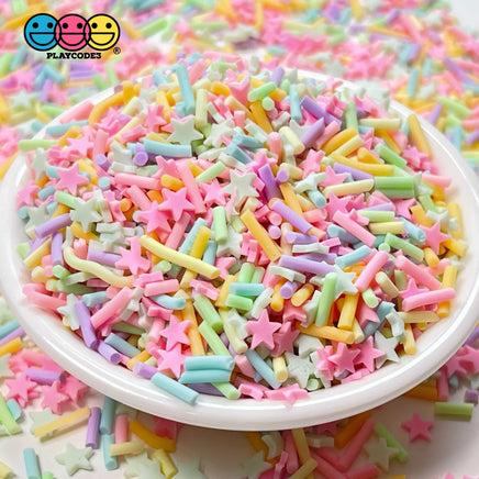 Star Sprinkle Pastel Mix Fimo Slices Fake Clay Sprinkles Stars Decoden Jimmies Funfetti