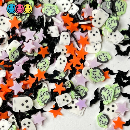 Starry Scary Night Ghost Bat Star Fimo Faux Sprinkles Halloween Funfetti 10 Grams Sprinkle