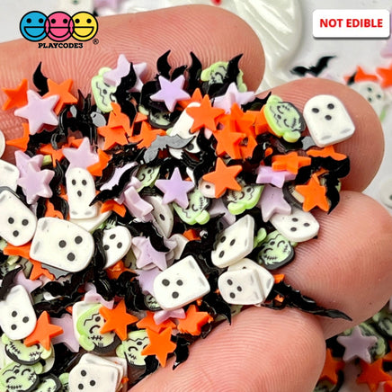 Starry Scary Night Ghost Bat Star Fimo Faux Sprinkles Halloween Funfetti Sprinkle