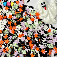Starry Scary Night Ghost Bat Star Fimo Faux Sprinkles Halloween Funfetti Sprinkle