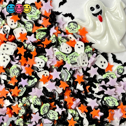Starry Scary Night Ghost Bat Star Fimo Faux Sprinkles Halloween Funfetti Sprinkle