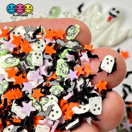 Starry Scary Night Ghost Bat Star Fimo Faux Sprinkles Halloween Funfetti Sprinkle