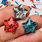 Stars 4Th July Flatback Charms Cabochons Star Red Blue Glitter 15Pcs Charm