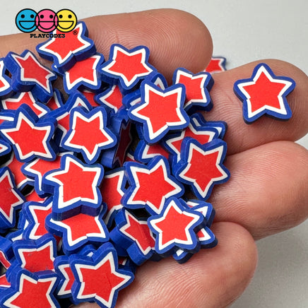 Stars Red White Blue 4Th Of July Fimo Slice Fake Sprinkles Patriotic Decoden Jimmies 7/11Mm
