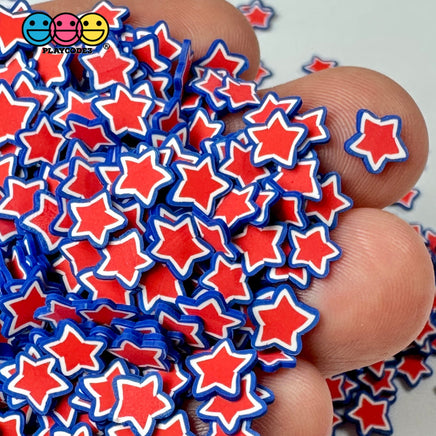 Stars Red White Blue 4Th Of July Fimo Slice Fake Sprinkles Patriotic Decoden Jimmies 7/11Mm