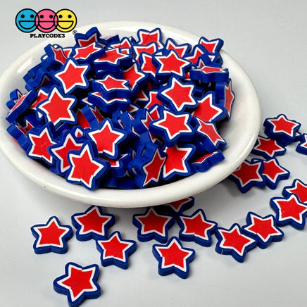 Stars Red White Blue 4Th Of July Fimo Slice Fake Sprinkles Patriotic Decoden Jimmies 7/11Mm