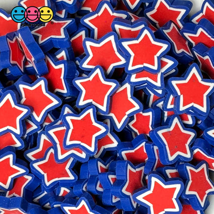Stars Red White Blue 4Th Of July Fimo Slice Fake Sprinkles Patriotic Decoden Jimmies 7/11Mm