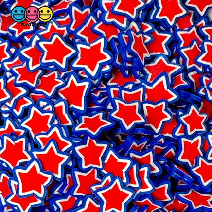 Stars Red White Blue 4Th Of July Fimo Slice Fake Sprinkles Patriotic Decoden Jimmies 7/11Mm