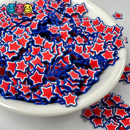 Stars Red White Blue 4Th Of July Fimo Slice Fake Sprinkles Patriotic Decoden Jimmies 7/11Mm