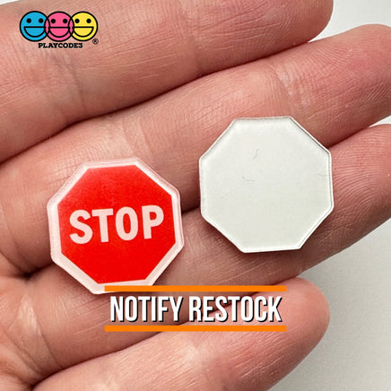 Stop Sign Dollhouse Flatback Cabochons Decoden Charm 10 Pcs Playcode3 Llc