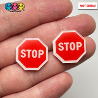 Stop Sign Dollhouse Flatback Cabochons Decoden Charm 10 Pcs Playcode3 Llc