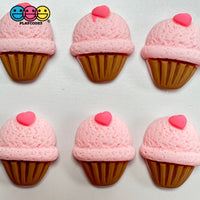 Strawberry Cupcake Pink Heart Valentine’s Day Holiday Flatback Cabochons Decoden Charm 10 Pcs