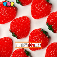 Strawberry Flatback Charms Hard Resin Strawberries Decoden 10 Pcs Charm
