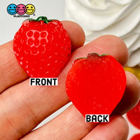 Strawberry Flatback Charms Hard Resin Strawberries Decoden 10 Pcs Charm