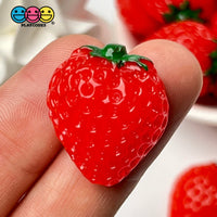 Strawberry Flatback Charms Hard Resin Strawberries Decoden 10 Pcs Charm