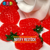 Strawberry Flatback Charms Hard Resin Strawberries Decoden 10 Pcs Charm