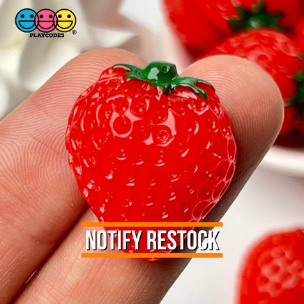 Strawberry Flatback Charms Hard Resin Strawberries Decoden 10 Pcs Charm