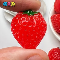 Strawberry Flatback Charms Hard Resin Strawberries Decoden 10 Pcs Charm