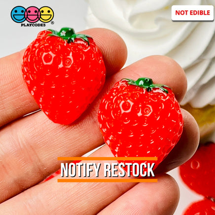 Strawberry Flatback Charms Hard Resin Strawberries Decoden 10 Pcs Charm