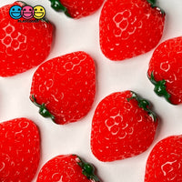 Strawberry Flatback Charms Hard Resin Strawberries Decoden 10 Pcs Charm