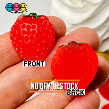 Strawberry Flatback Charms Hard Resin Strawberries Decoden 10 Pcs Charm