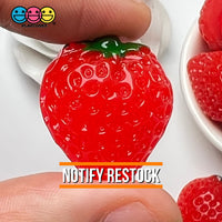 Strawberry Flatback Charms Hard Resin Strawberries Decoden 10 Pcs Charm